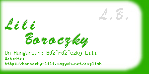 lili boroczky business card